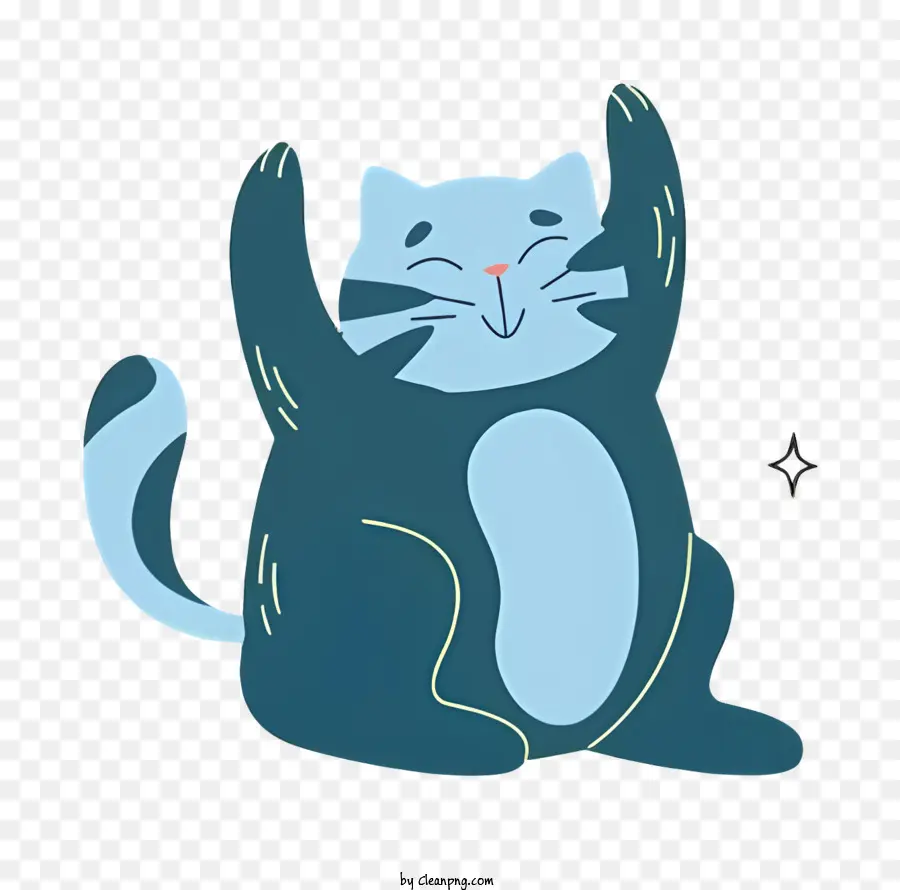 Méditation De Chat，Chat Bleu PNG