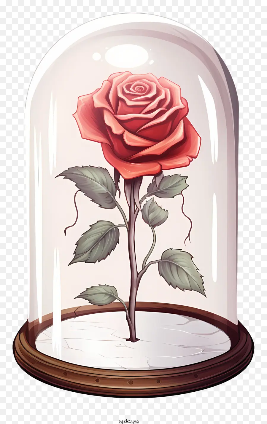 Rose Sous Le Dôme En Verre，Rose Rouge PNG