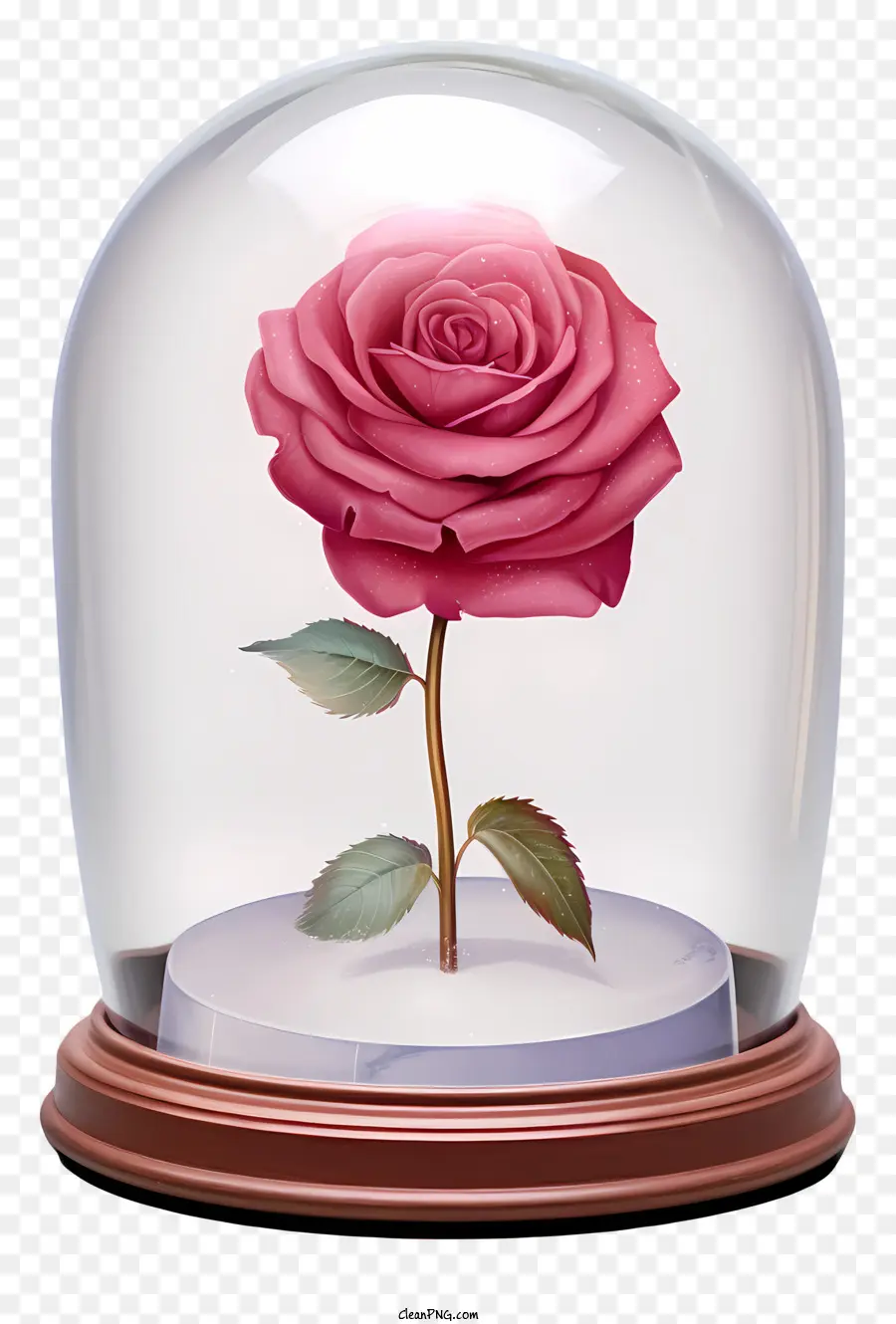 Rose Dans Le Dôme En Verre，Rose Rouge PNG