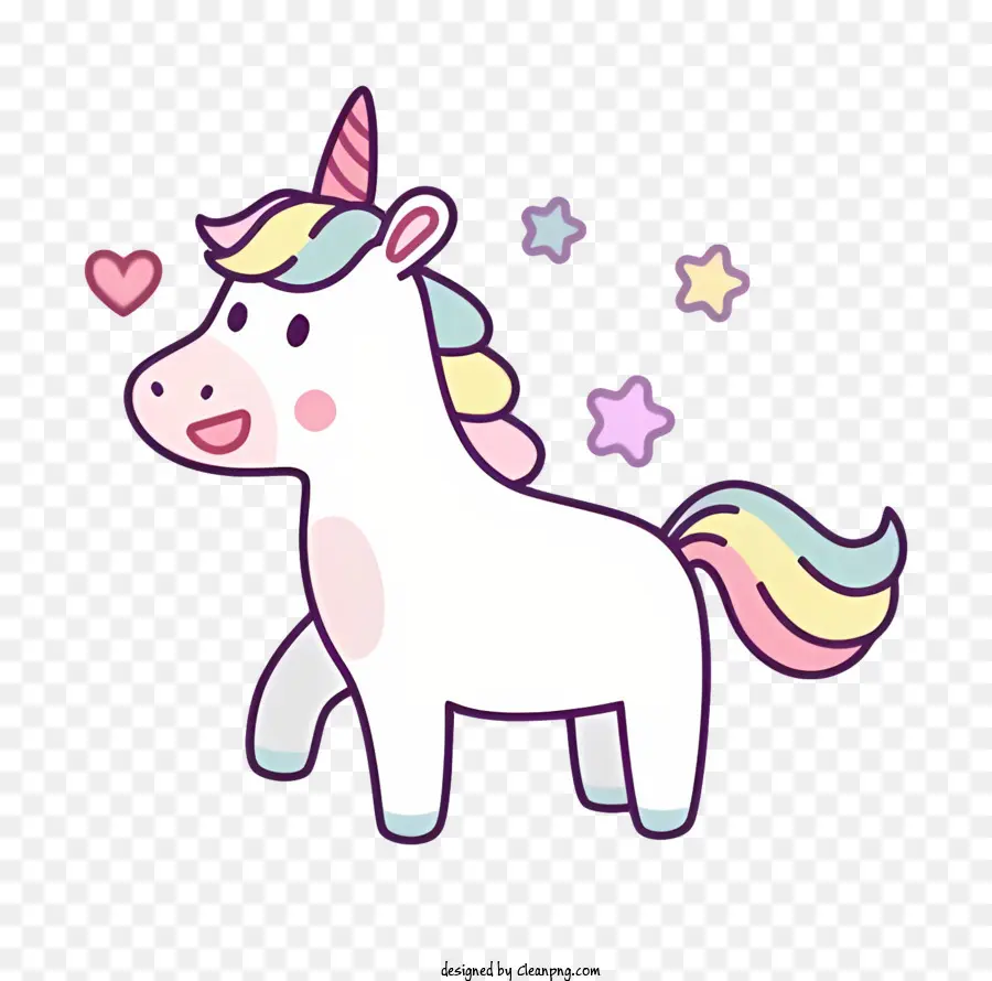 Dessin Animé De La Licorne，Robe Blanche PNG