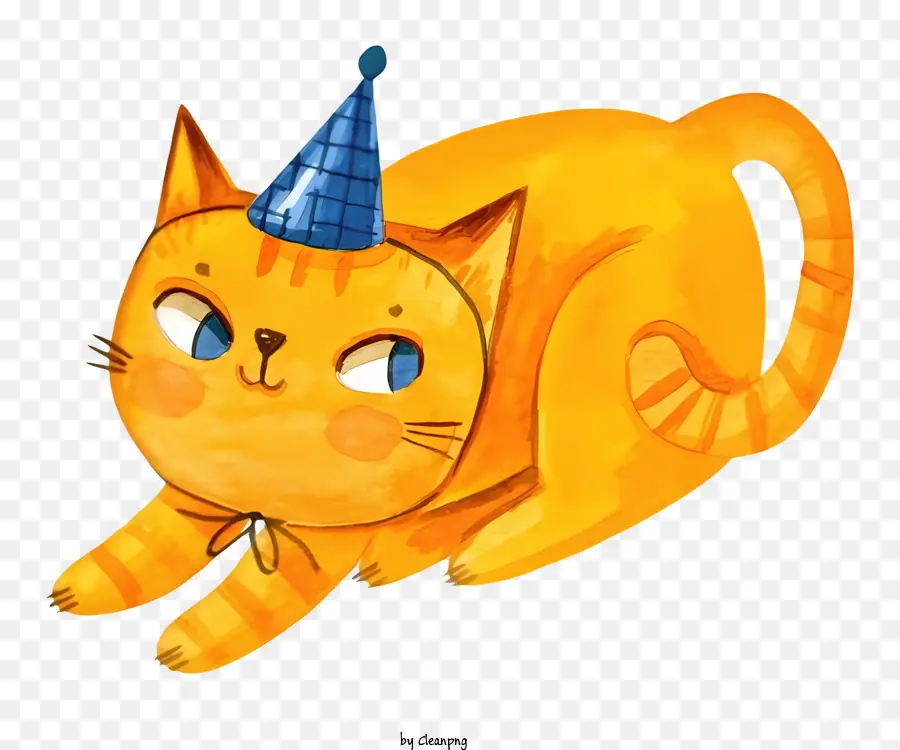 Chat Orange，Chapeau De Fête D'anniversaire PNG