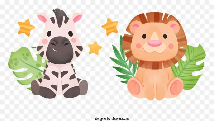 Lion Et Zèbre，Animal Caractères PNG