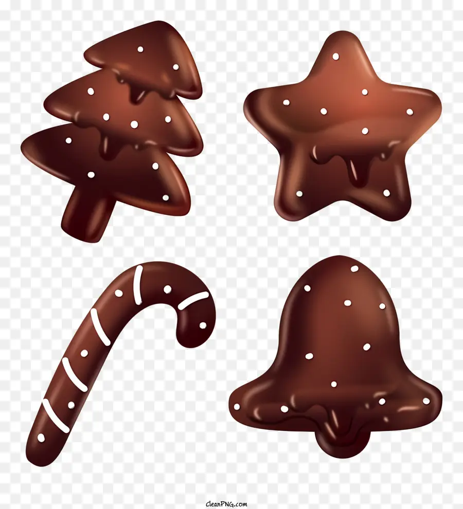 Bonbons Au Chocolat，Formes De Noël PNG