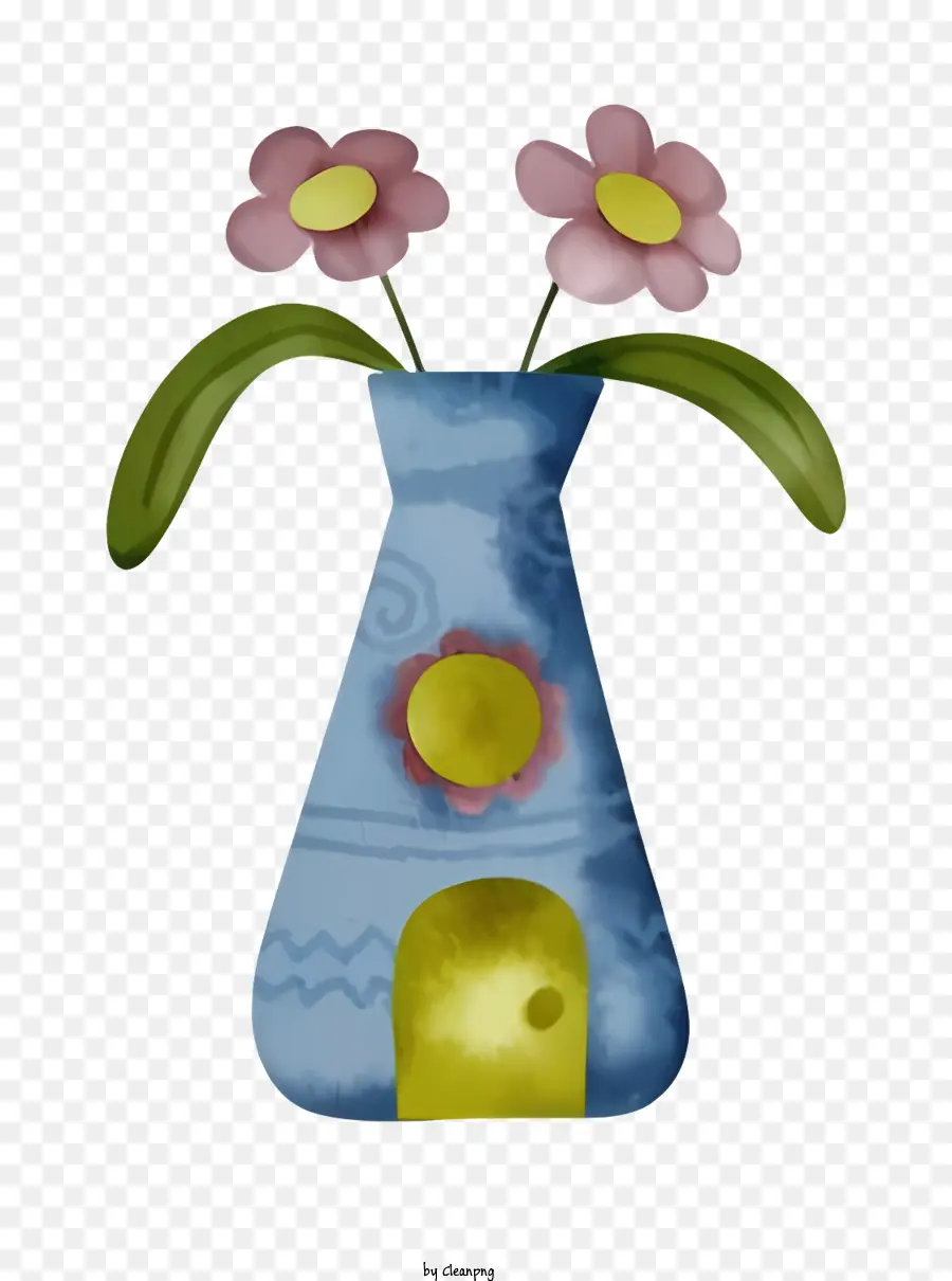 Vase Bleu，Vase Bleu à Fleurs PNG