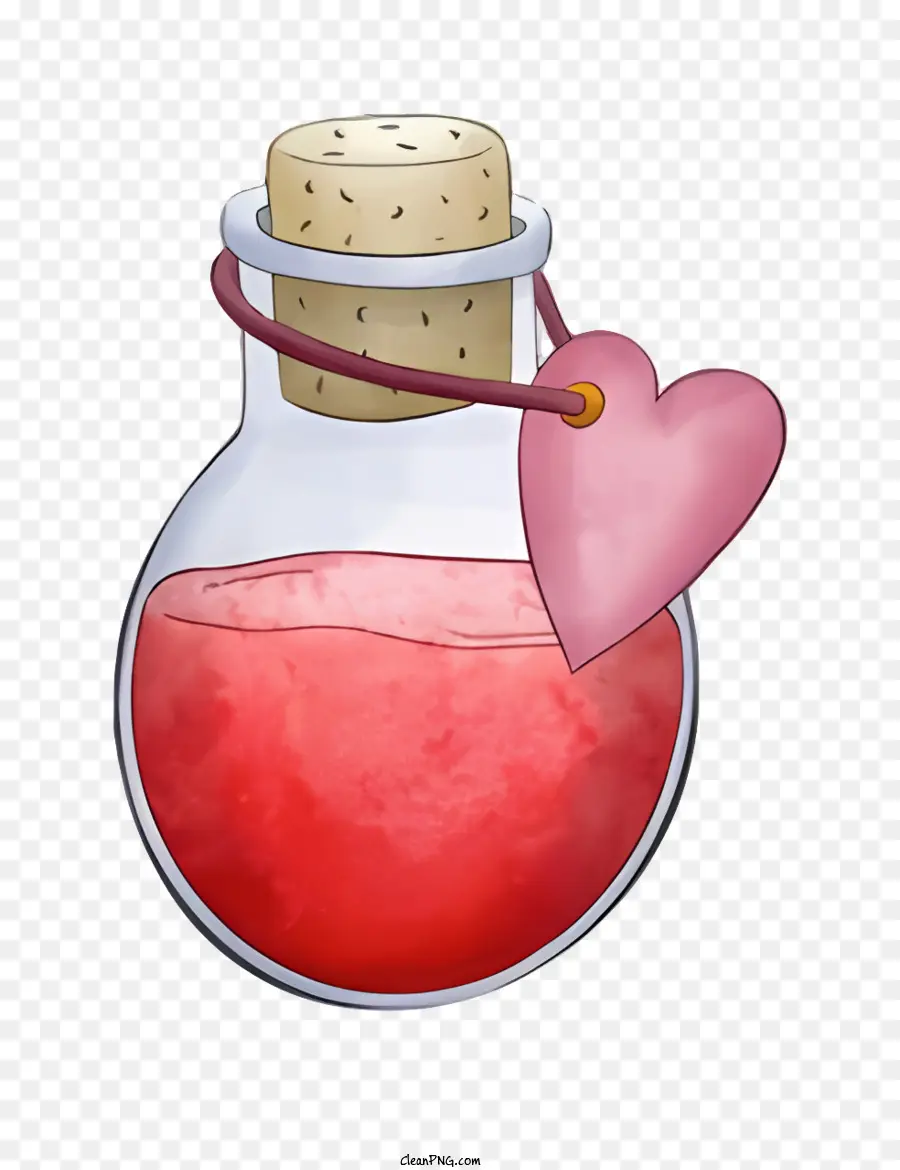 Flacon En Verre，Liquide Rouge PNG