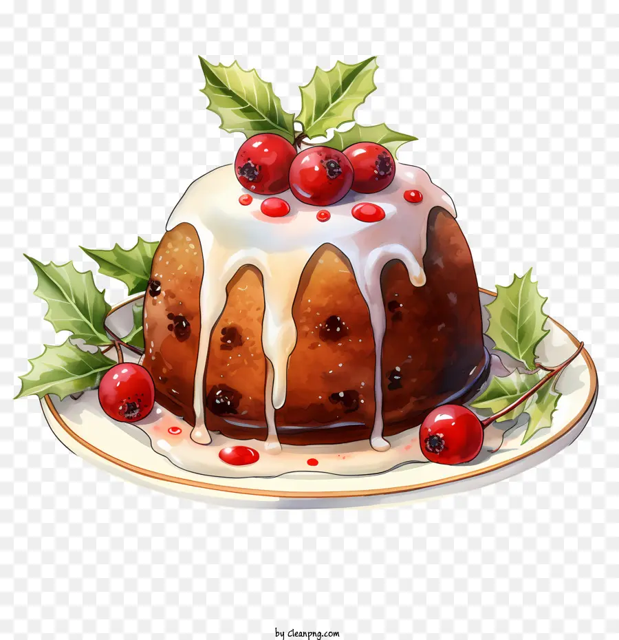 Gâteau Aux Fruits De Noël，Rouge Cerise PNG