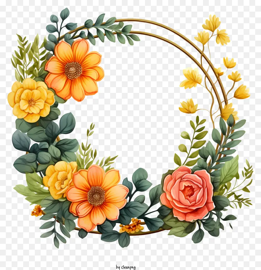 Couronne Florale，Fleurs PNG