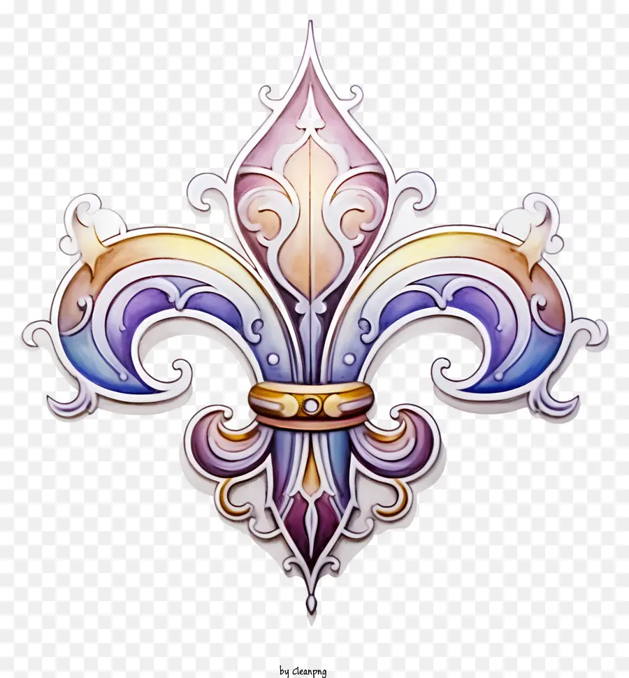 Conception Florale，Fleur De Lys Colorée PNG