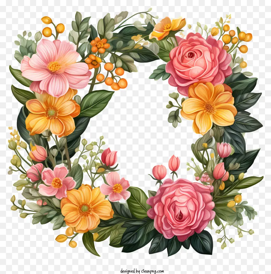 Couronne Florale，Fleurs PNG