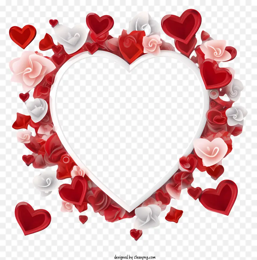 Heartshaped Cadre，Rouges Et Roses Blanches PNG