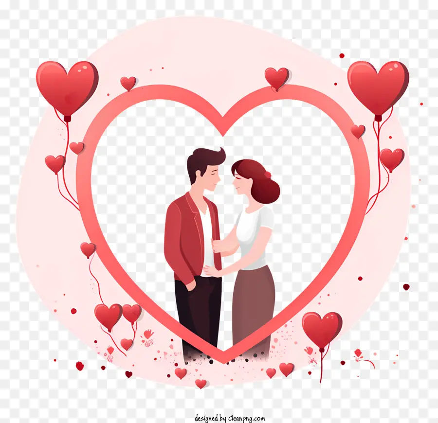 Couple，Heartshaped Cadre PNG