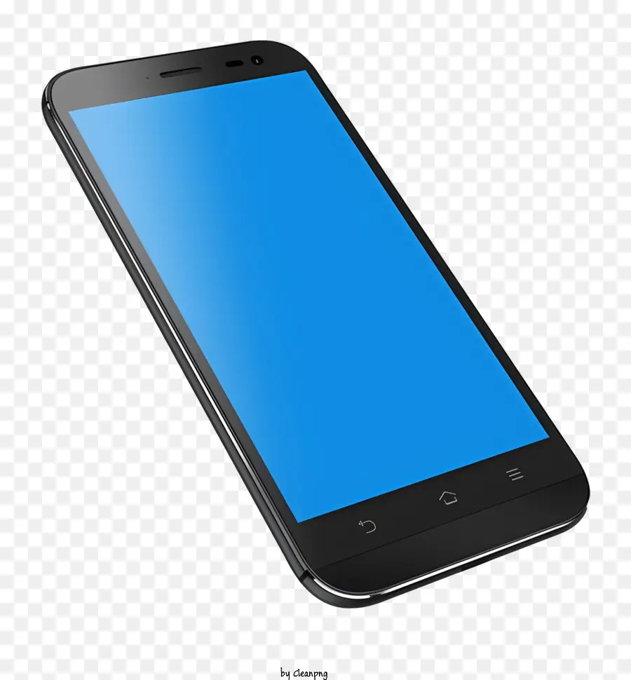Smartphone Noir，écran Bleu PNG