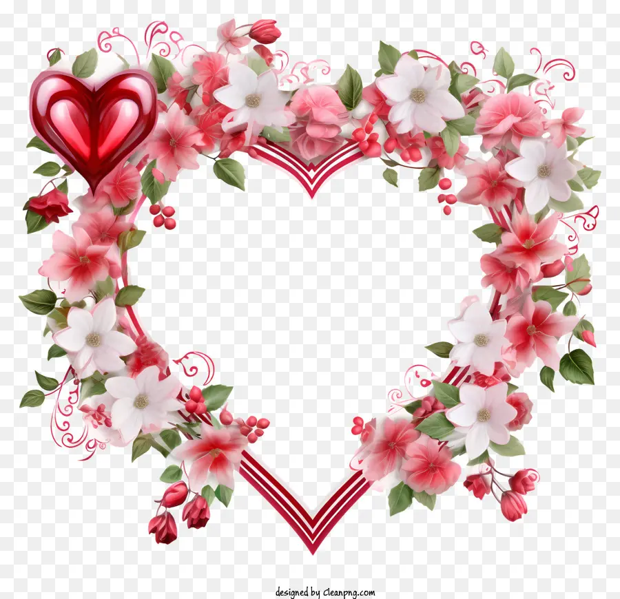 Couronne En Forme De Coeur，Cadre Floral PNG