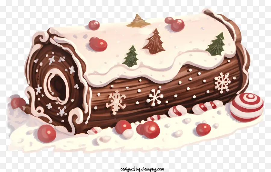 Gâteau Au Chocolat，Bûche De Noël PNG