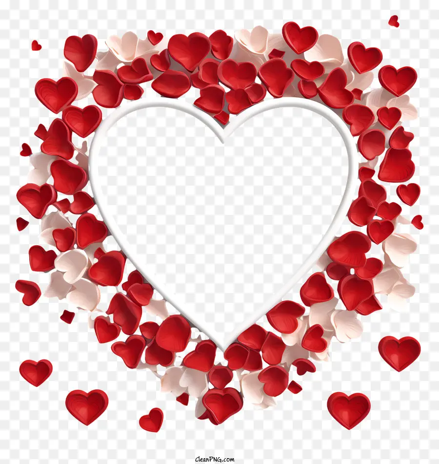 Heartshaped Cadre，Coeurs De Papier Rouges Et Roses PNG