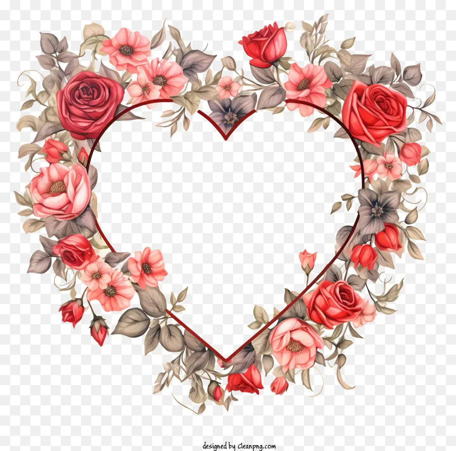 1 Saint Valentin，2 Roses En Souffle Cardiaque PNG