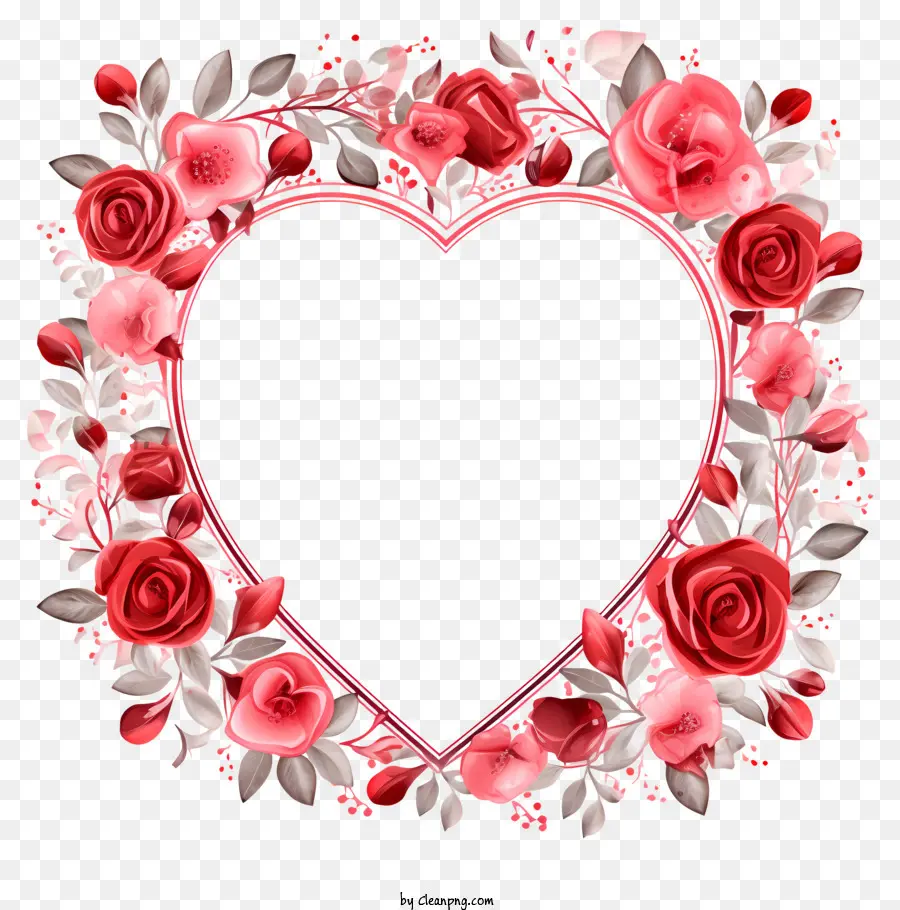 Heartshaped Cadre，Les Roses Roses PNG
