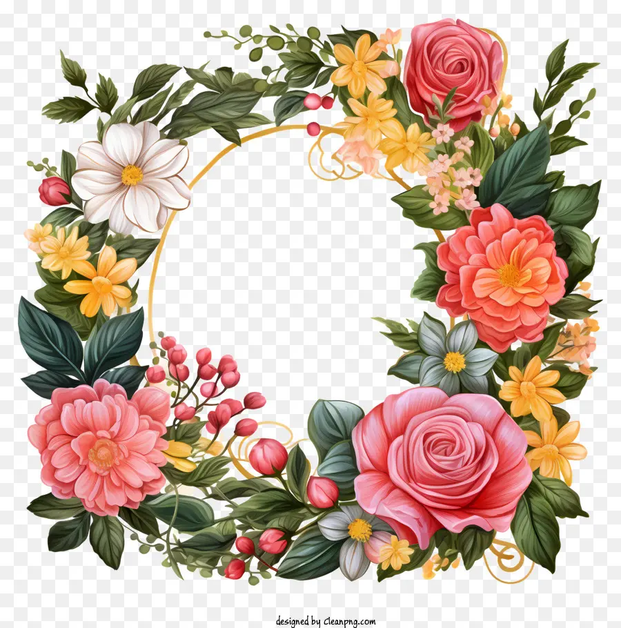 Couronne Florale，Cadre Floral PNG