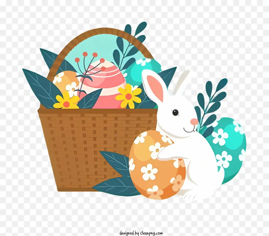 Lapin，Lapin De Pâques Avec Panier PNG