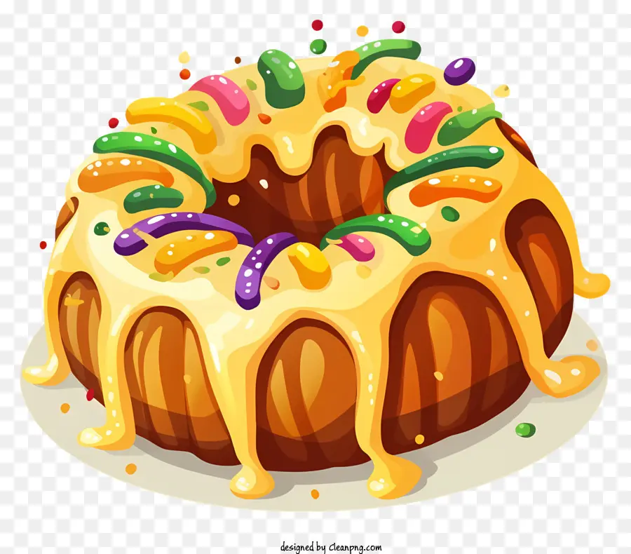 Gâteau Au Chocolat Doré，Glaçage Coloré PNG