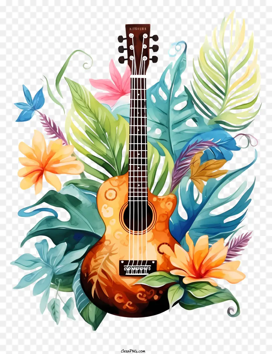 Illustration Aquarelle，Peinture De Guitart PNG