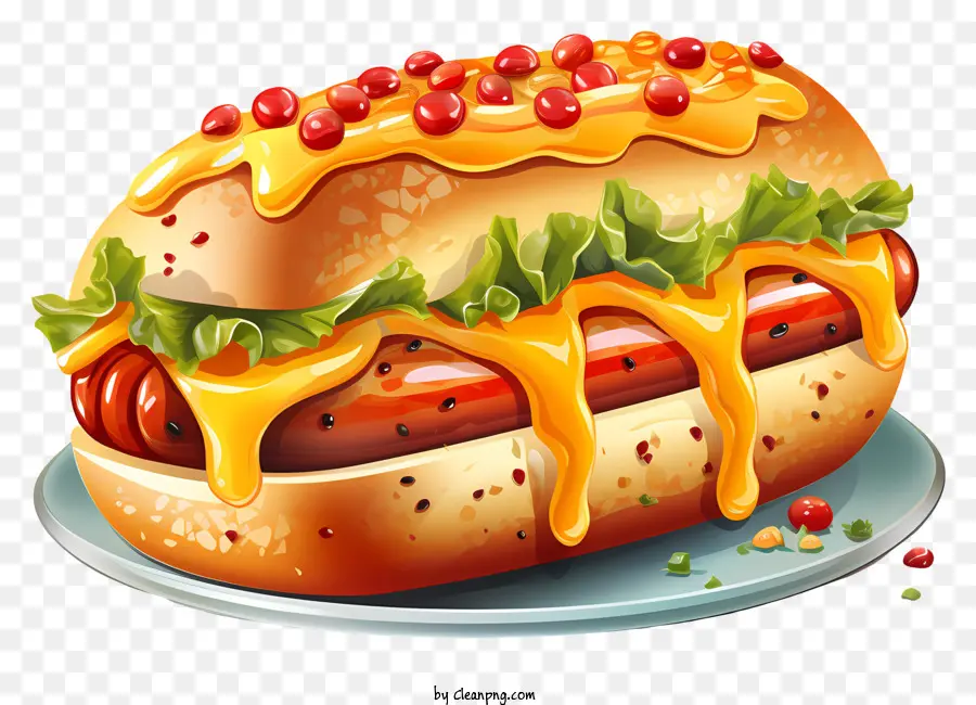 Hot Dog，Fromage Cheddar PNG