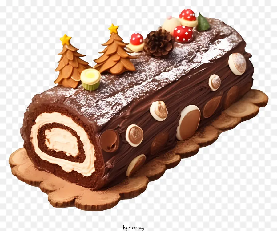 Gâteau Roulé Aux Bûches De Noël，Gâteau à La Bûche De Noël PNG