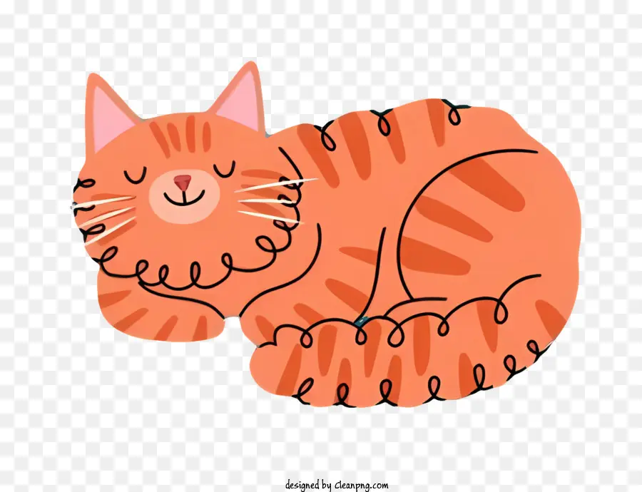 Chat Tabby Orange，Couché PNG