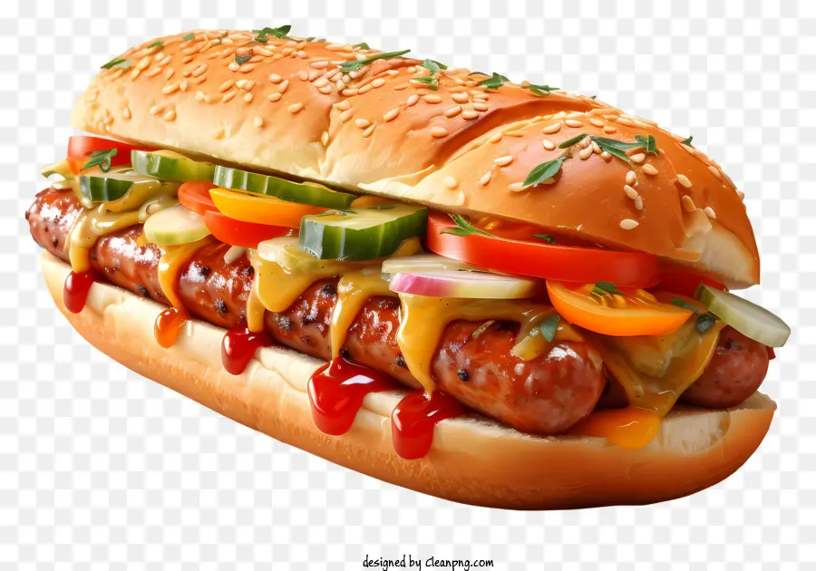 Hot Dog Sandwich，Garnitures PNG