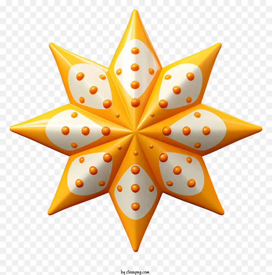étoile Orange，Cinq Feuilles Pointues PNG