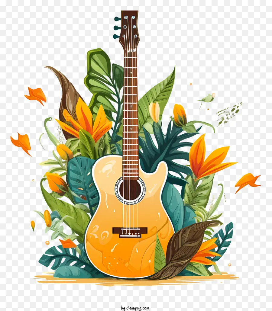 Guitare Jaune，Guitare PNG