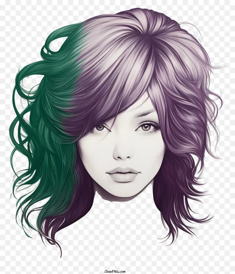 Peinture，Cheveux Superposés PNG