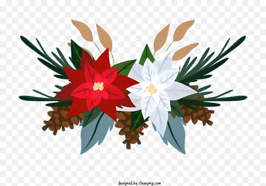 Bouquet，Poinsettias Rouges PNG