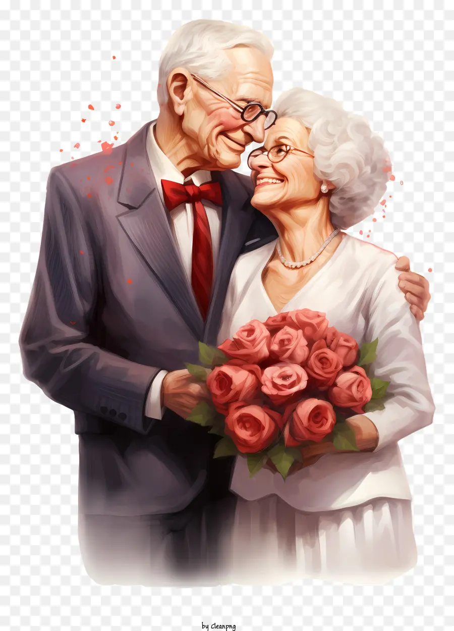 Couple Plus âgé Embrassant，Homme Et Femme Amoureuse PNG