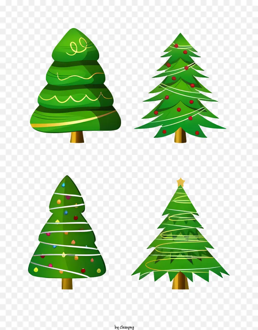 Les Arbres De Noël，Arbres Verts PNG