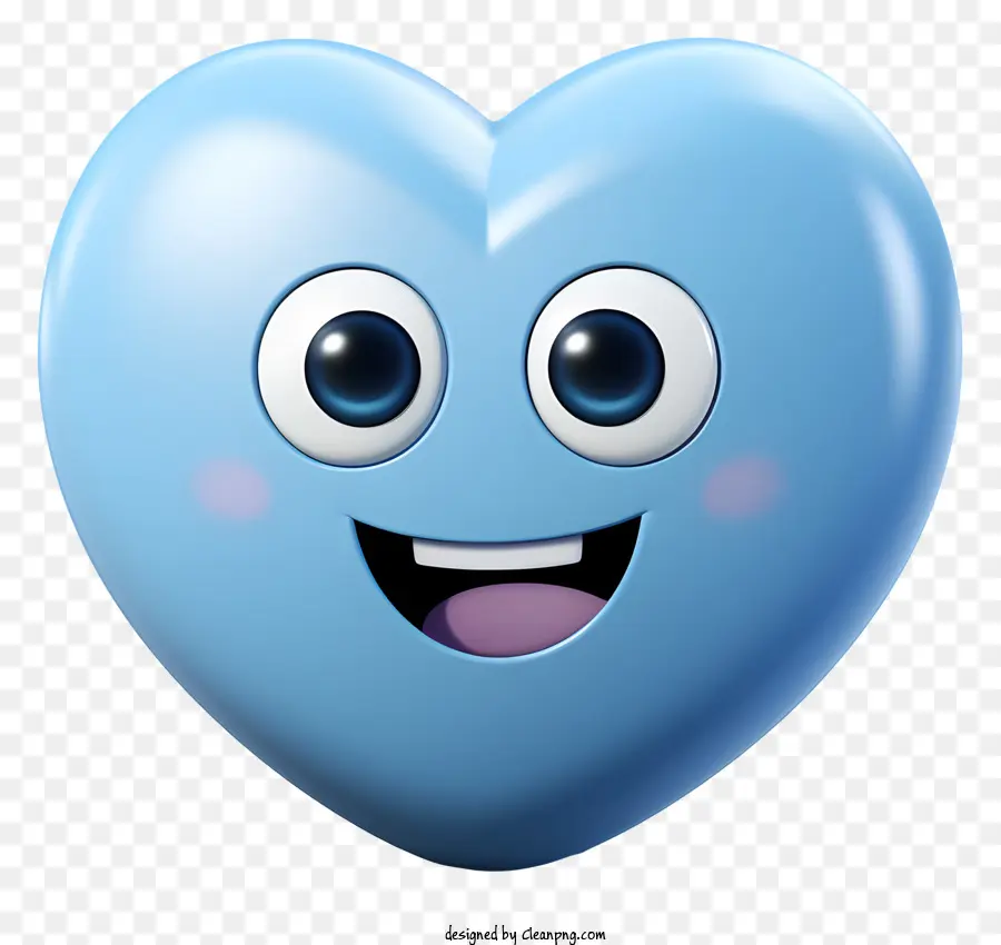 Coeur Bleu Emoji，Emoji De Coeur Souriant PNG