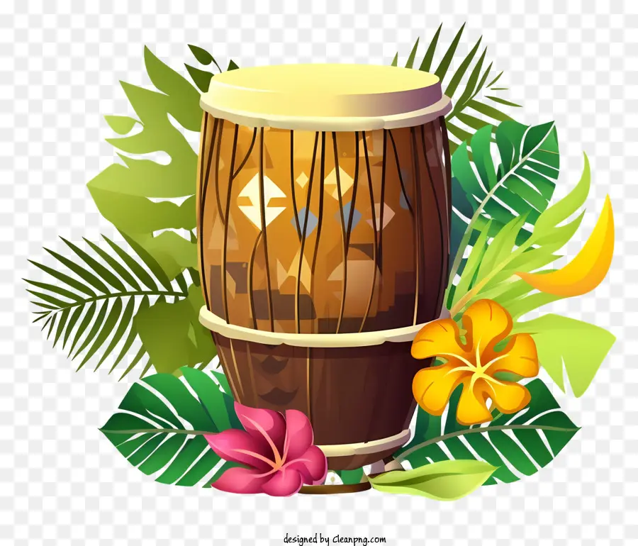 Tambour En Bois，Tambour Tropical PNG