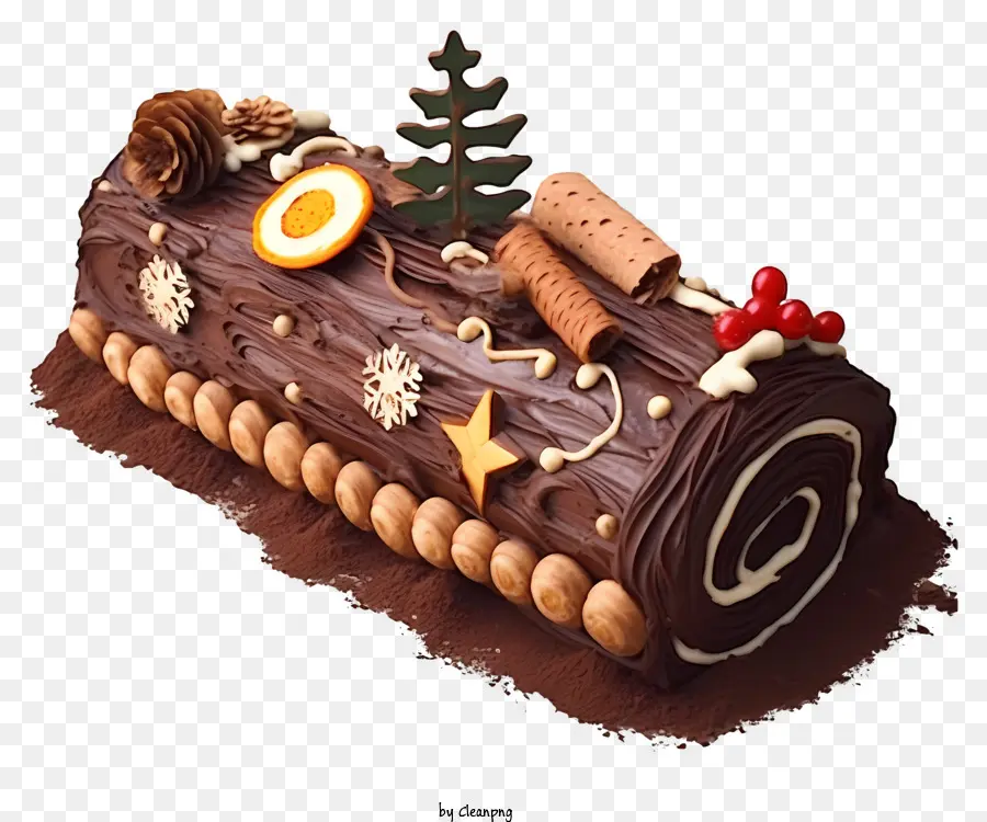 Gâteau En Rondins De Chocolat，Gâteau De Noël PNG