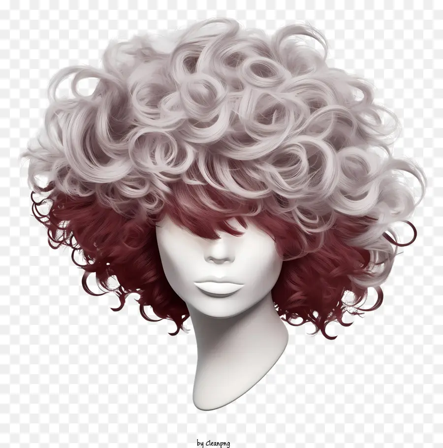 Cheveux Rouges Et Blancs，Coiffure Bouclée PNG