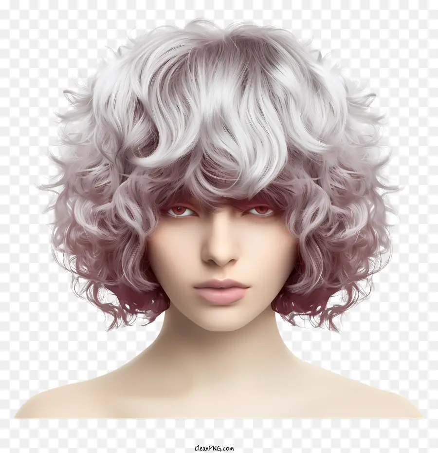 Visage De Femme，Cheveux Bouclés PNG