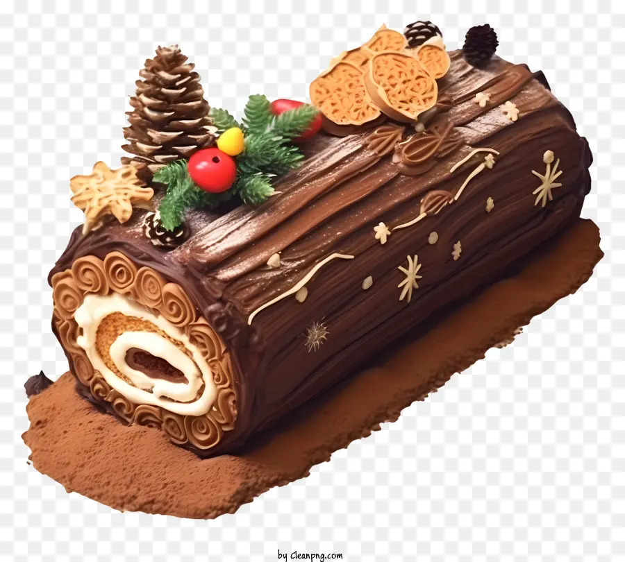 Gâteau En Bûche De Noël，Gâteau à La Bûche De Noël PNG