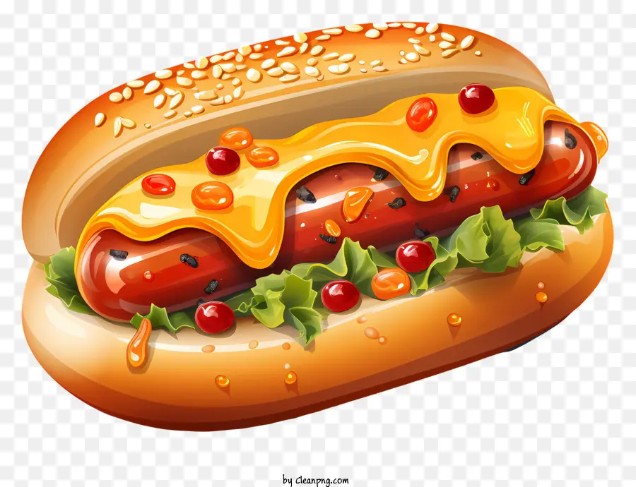 Hot Dog Avec Garnitures，Ketchup PNG