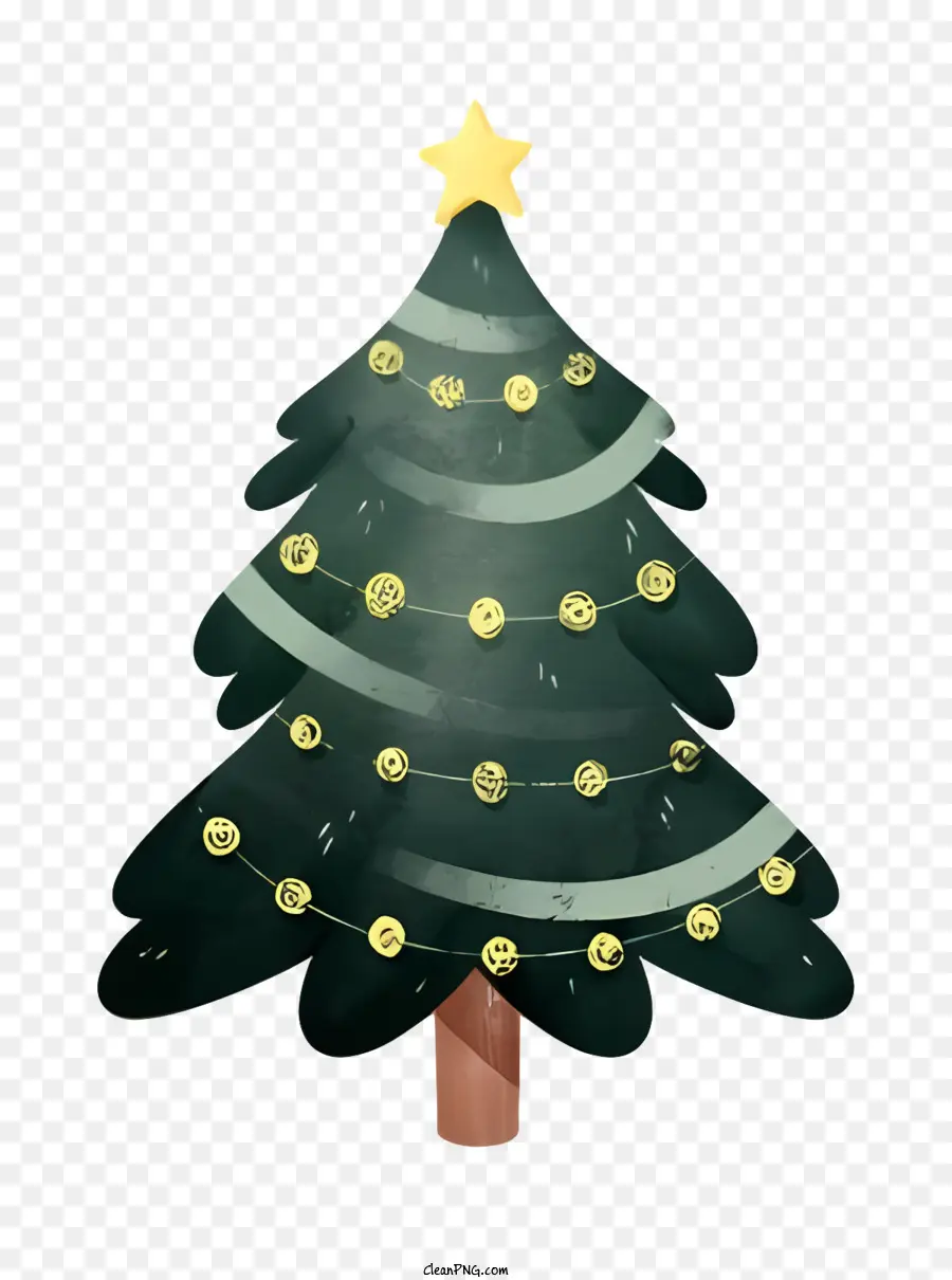 Décoration D'arbre De Noël，L'art De La Craie PNG