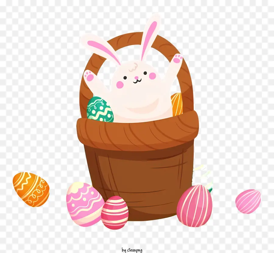 Lapin De Pâques，Panier PNG