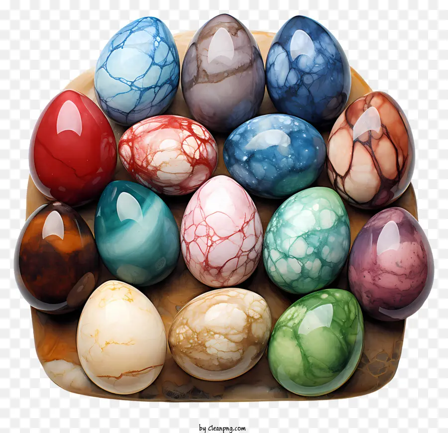 Oeufs Colorés，Marbre PNG