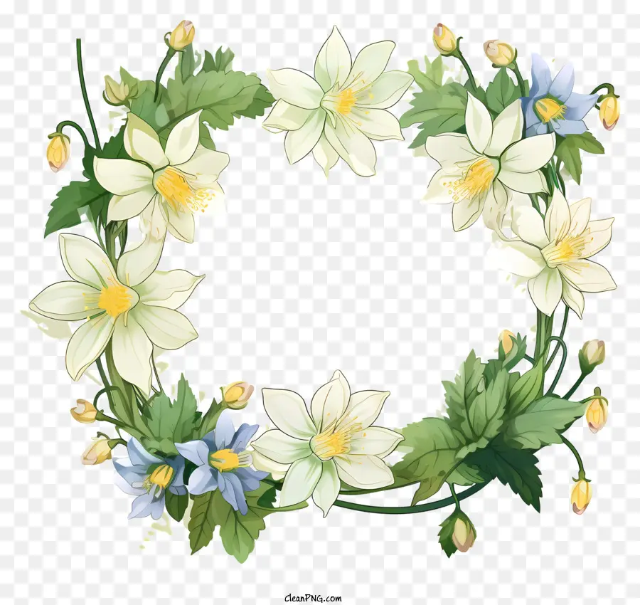 Couronne，Fleurs Blanches PNG