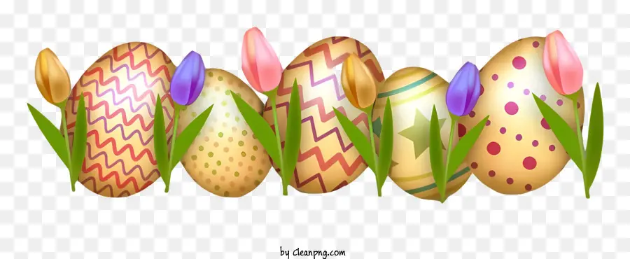 Oeufs De Pâques，Décorations Colorées PNG