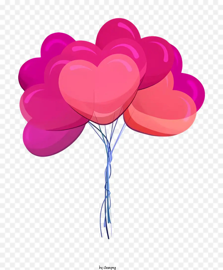 Heartshaped Ballons，Ballons Roses PNG