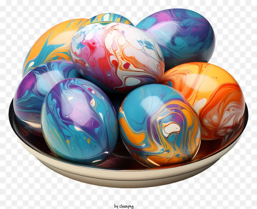 œufs Marbrés，Oeufs Colorés PNG