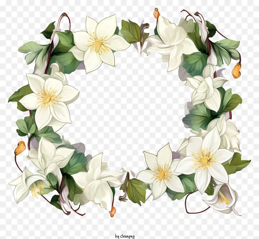 Couronne，Fleurs Blanches PNG